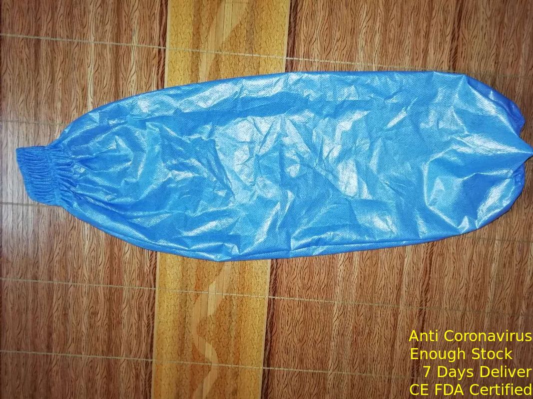 Lengan Lengan Plastik Anti Ddisposable Sms Non Woven Dengan Pe Dilapisi Oversleeves pemasok