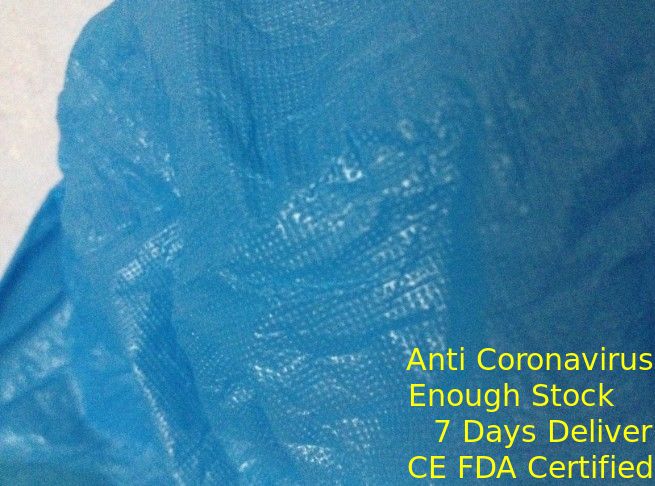 CPE Polyethylene Disposable Overshoe Covers, Overshoes Plastik Biru Dengan Permukaan Timbul pemasok