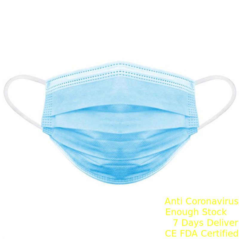 Masker Mulut Debu Sekali Pakai Sempurna Non Woven 3 Lapisan Masker Wajah Antibakteri pemasok