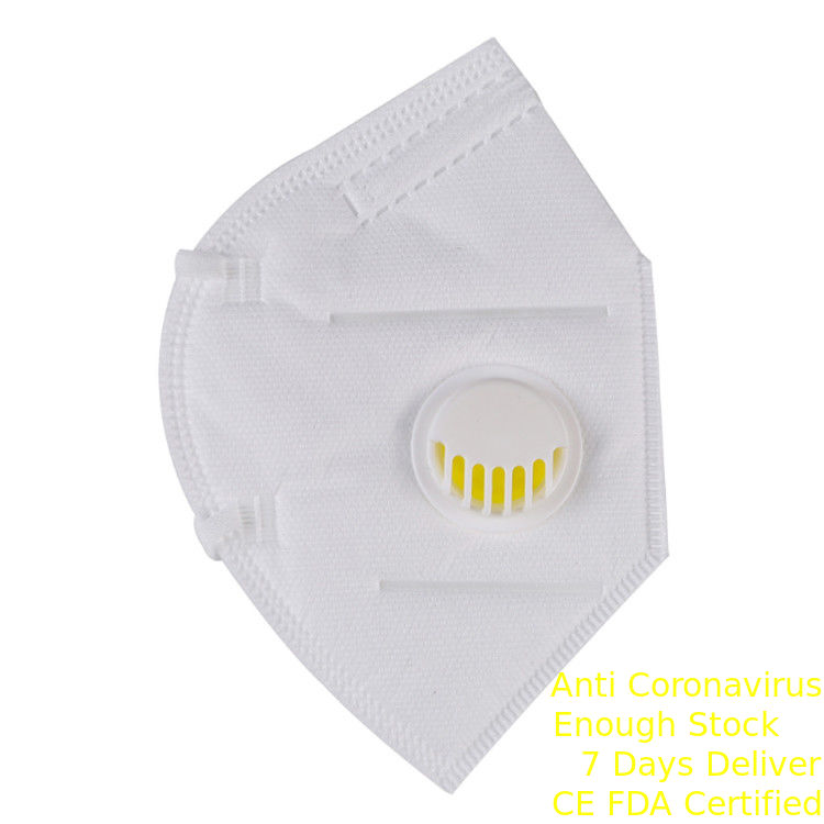 Warna Putih Lipat Masker Respirator FFP2 Jenis Gantung Telinga Untuk Tempat Umum pemasok